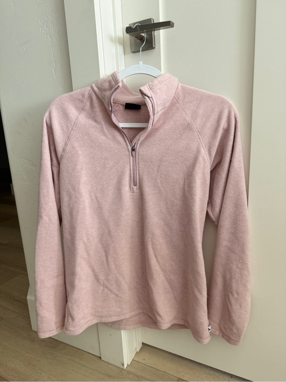 Eddie Bauer Light Pink Quarter-Zip Fleece Pullover